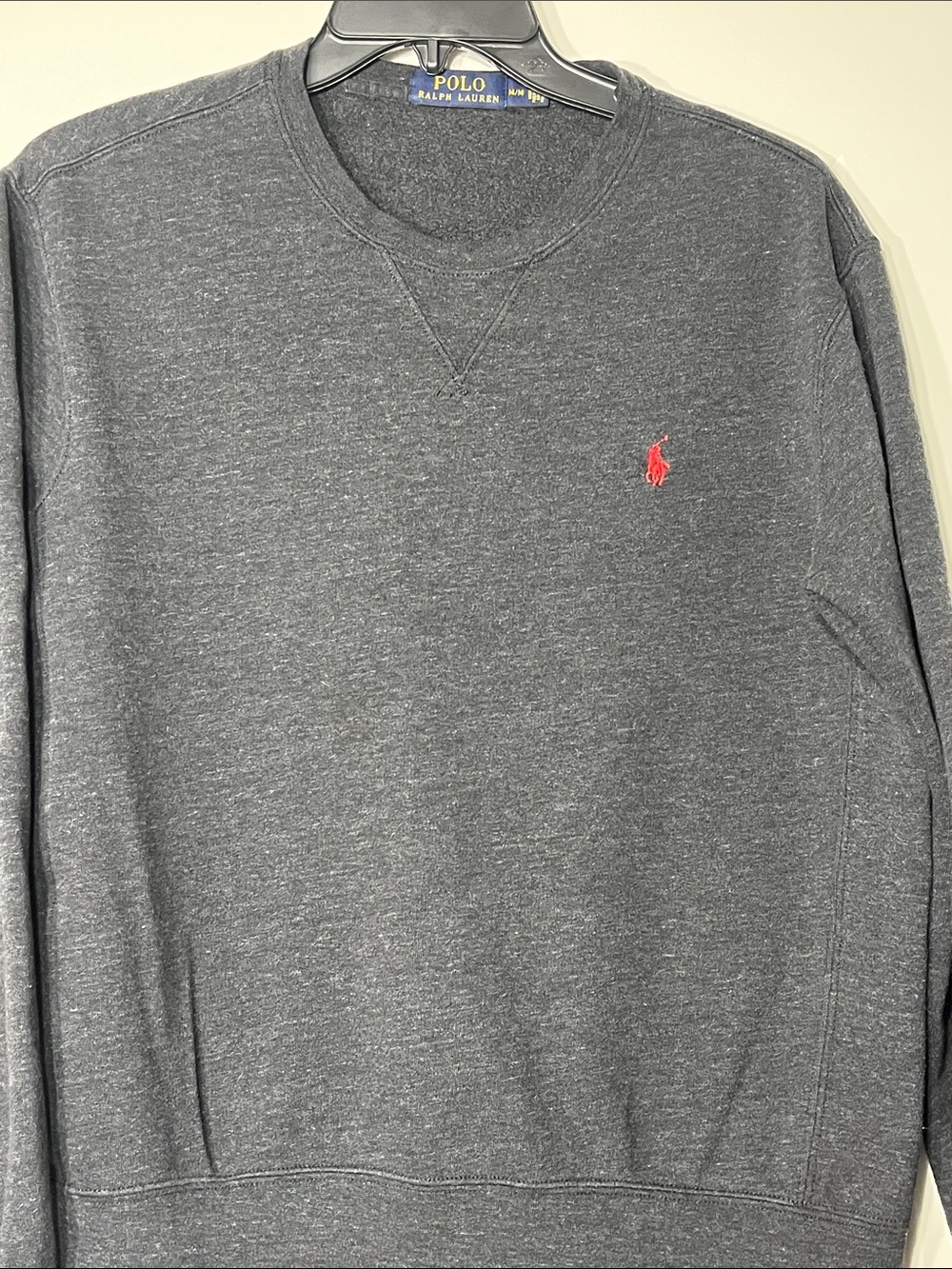 Polo Ralph Lauren‎ Gray Fleece Crewneck Sweatshirt Red Pony Men’s Medium